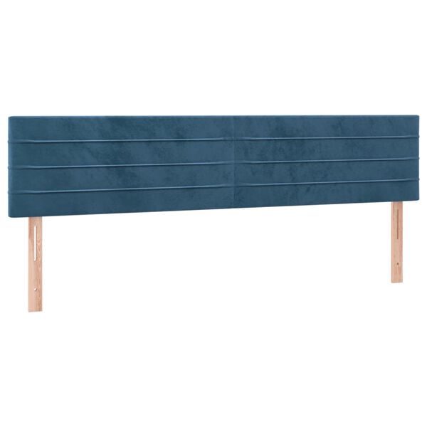 vidaXL Kopfteile 2 Stk. Dunkelblau 100x5x78/88 cm Samt