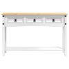 vidaXL Beistelltisch Wei&szlig; 114 x 34,5 x 73 cm Massives Kiefernholz
