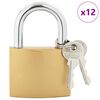 vidaXL U Schloss mit Schl&uuml;sseln 12 pcs Messing Eisen
