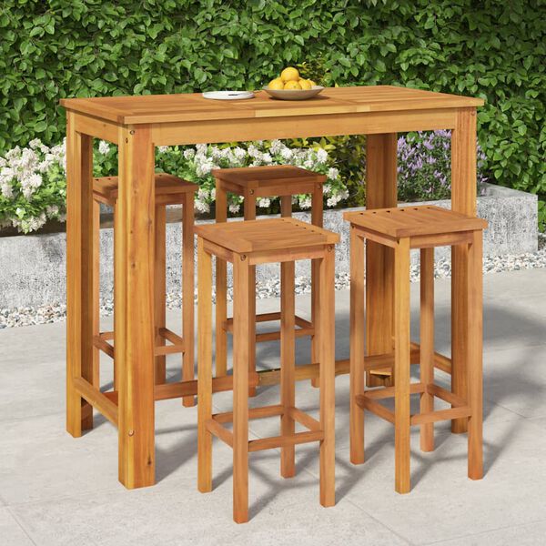 vidaXL 5-tlg. Gartenbar-Set Massivholz Akazie