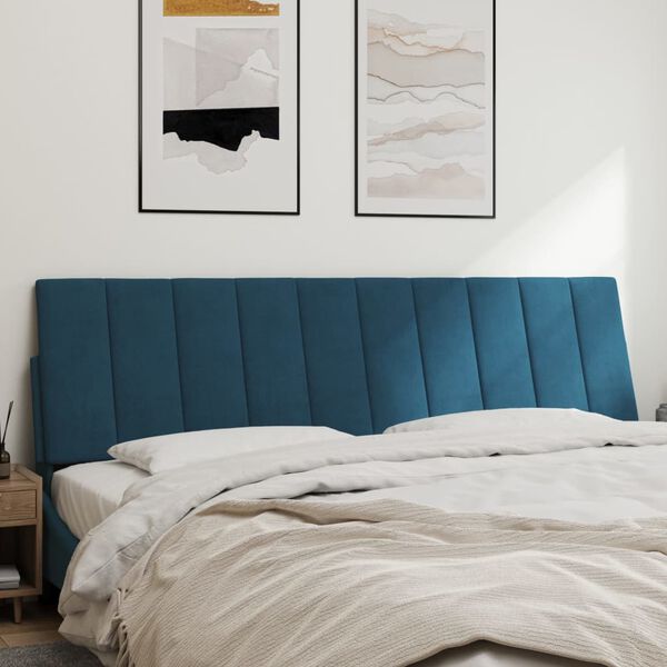vidaXL Kopfteil-Kissen "Hanko" Blau 180 cm Samt