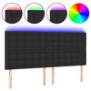 vidaXL LED Kopfteil Schwarz 160x5x118/128 cm Kunstleder