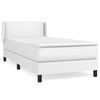vidaXL Boxspringbett mit Matratze Wei&szlig; 100x200 cm Kunstleder