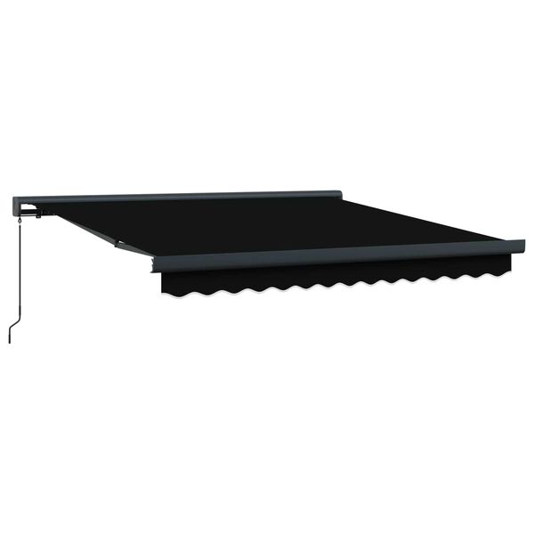 vidaXL Einziehbare Markise Schwarz 350 x 250 cm Stoff und Metall