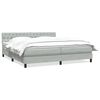 vidaXL Boxspringbett mit Matratze Hellgrau 200x210 cm Samt