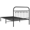 vidaXL Bettgestell mit Kopfteil Metall Schwarz 100x190 cm