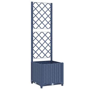 vidaXL Garten-Pflanzgef&auml;&szlig; mit Spalier Blaugrau 40 x 40 x 136 cm PP
