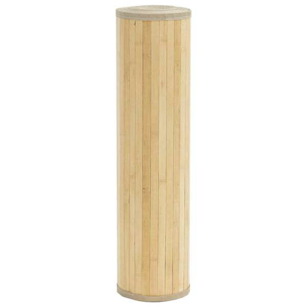 vidaXL Teppich Rechteckig Hell Natur 80x1000 cm Bambus