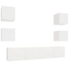 vidaXL 6-tlg. TV-Schrank-Set Wei&szlig; Holzwerkstoff