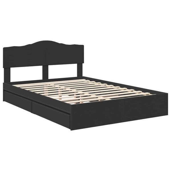 vidaXL Aufbewahrungsbett Schwarz 140 x 190 cm Holzwerkstoff