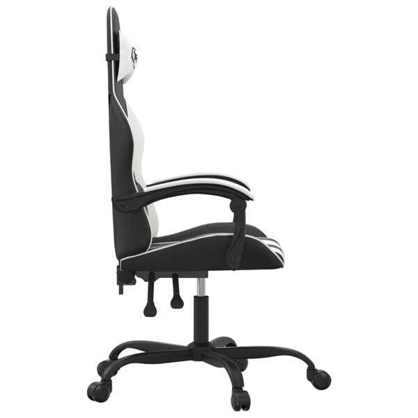 vidaXL Gaming-Stuhl Schwarz und Wei&szlig; Kunstleder