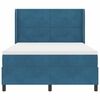 vidaXL LED Boxspringbett mit Matratze Blau 140 x 190 cm Samt