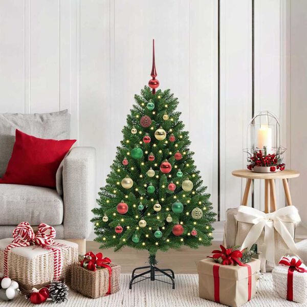 vidaXL K&uuml;nstlicher Weihnachtsbaum Gr&uuml;n 120 cm PVC und Metall