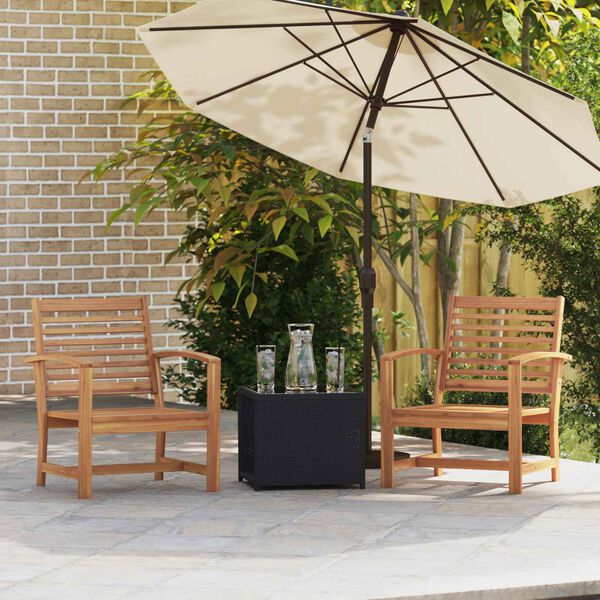 vidaXL Stuhl 2 pcs Braun 65 x 60 x 76,5 cm Massivholz Teak