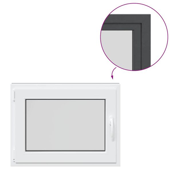 vidaXL Kellerfenster "RISOR" 80x50 cm Drehkipp DIN Links Anthrazit