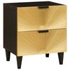 vidaXL Nachttisch Schwarz und Gold 40 x 33,5 x 46 cm Massivholz Akazie