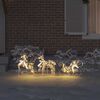 vidaXL LED Rentiere mit 60 LEDs 3 pcs Warmes Wei&szlig; PET