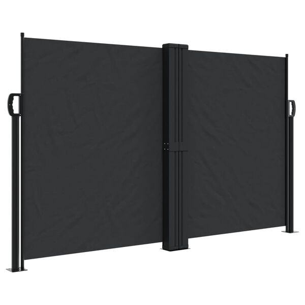 vidaXL Seitenmarkise Ausziehbar Schwarz 140x1200 cm