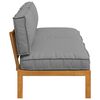 vidaXL Sofa Set mit Kissen Uni 2 pcs Grau Massivholz Akazie