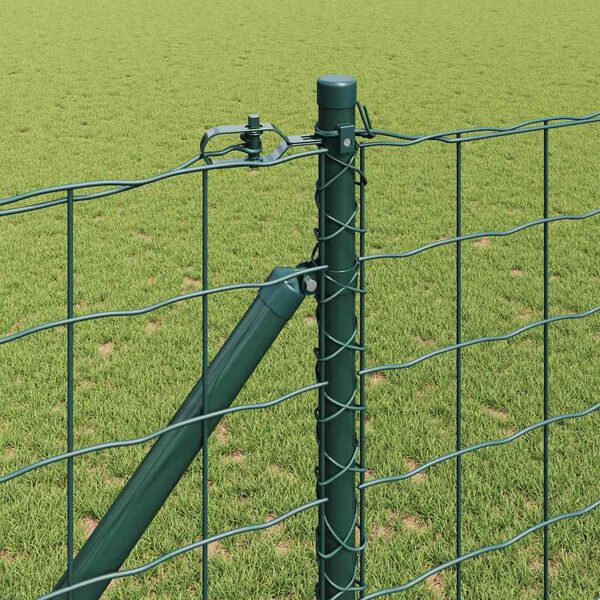 vidaXL Zaun mit Pfosten Gr&uuml;n 1,2 x 25 m Stahl