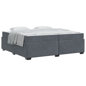 vidaXL Bettrahmen mit Matratze Dunkelgrau 200 x 200 cm Stoff