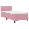 vidaXL LED Boxspringbett mit Matratze mit LED Rosa 80 x 200 cm Samt