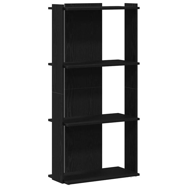 vidaXL B&uuml;cherregal 3 B&ouml;den Schwarz 60x30x120 cm Holzwerkstoff