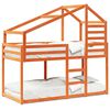 vidaXL Etagenbett mit Dach Wachsbraun 75x190 cm Massivholz Kiefer