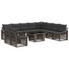 vidaXL Gartensofa-set 11 stk. Grau und Dunkelgrau Poly-Rattan