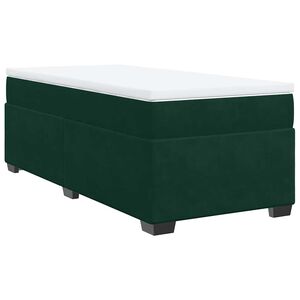 vidaXL Boxspringbett mit Matratze Dunkelgr&uuml;n 90x190 cm Samt