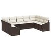vidaXL Gartensofa-set mit Speicher 9 pcs Braun und Creme Poly-Rattan