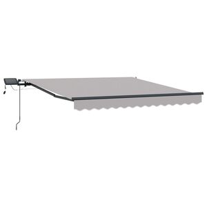 vidaXL Ausziehbare Markise Hellgrau 300 x 250 cm Stoff und Aluminium