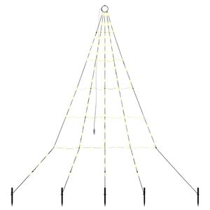 vidaXL LED Weihnachtsbaum mit Erdspie&szlig;en Warmes Wei&szlig; 182 cm Metall