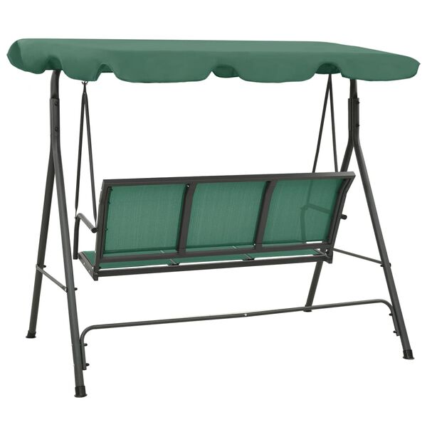 vidaXL Hollywoodschaukel Gr&uuml;n 170 cm Textilene und Stahl