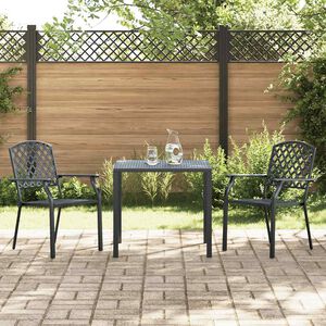 vidaXL Stapelbare Gartenst&uuml;hle 2 Stk. Stahl Anthrazit