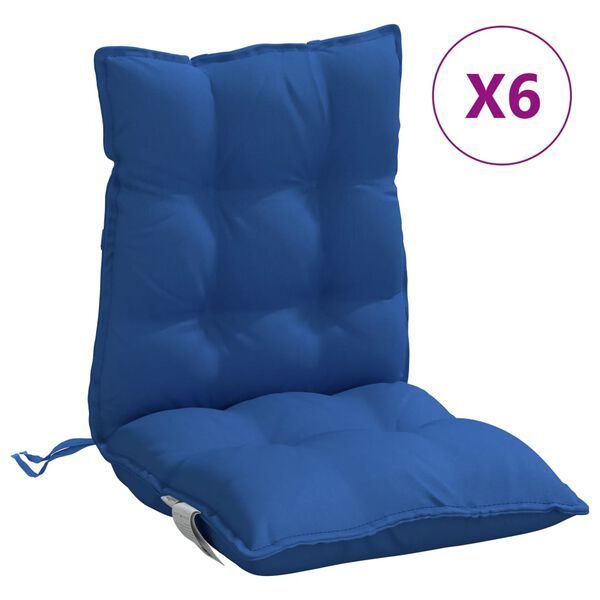 vidaXL Niedriglehner-Auflagen 6 Stk. K&ouml;nigsblau Oxford-Gewebe