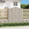 vidaXL Gabionen mit Hochbogen 18Stk. 200x50x220/240cm Verzinktes Eisen