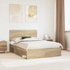 vidaXL Bettrahmen Sonoma-Eiche 150 x 200 cm Massives Kiefernholz