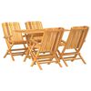 vidaXL 5-tlg. Garten-Essgruppe Massivholz Teak