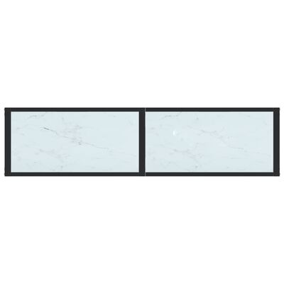 vidaXL Konsolentisch Weiß Marmor-Optik 140x35x75,5 cm Hartglas