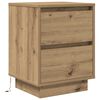 vidaXL Nachttische mit LED-Leuchten 2 Stk. Artisan-Eiche 38x34x50 cm
