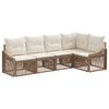 vidaXL Gartensofa-set 5 stk. Beige Poly-Rattan