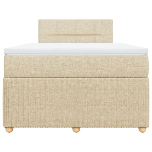 vidaXL Boxspringbett mit Matratze Creme 120x200 cm Stoff