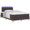 vidaXL LED Boxspringbett mit Matratze Dunkelbraun 120 x 200 cm Stoff