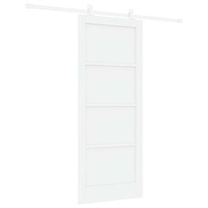 vidaXL Schiebet&uuml;r Wei&szlig; 83 x 202 cm Massives Kiefernholz