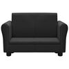 vidaXL Kindersofa mit Hocker Schwarz Kunstleder