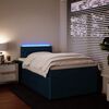 vidaXL Boxspringbett mit Matratze Blau 120x190 cm Samt