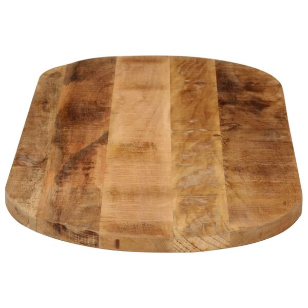 vidaXL Tischplatte 110x50x2,5 cm Oval Raues Massives Mangoholz