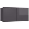 vidaXL 8-tlg. TV-Schrank-Set Hochglanz-Grau Holzwerkstoff