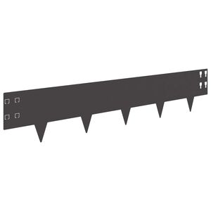 vidaXL Raseneinfassung 50 pcs 100 x 20 cm Stahl Schwarz